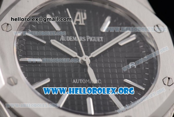 Audemars Piguet Royal Oak Clone AP Calibre 3120 Automatic Stainless Steel Case/Bracelet with Black Dial and Stick Markers (BP) - Click Image to Close